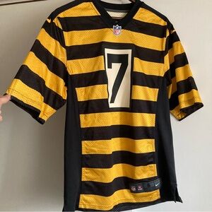 Pittsburgh Steelers Ben Roethlisberger #7 Striped Throwback Bumblebee Jersey, S